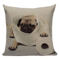 Axyaa Pug Animal Decor Cushion Cover Home Decorative Pillow 45x45cm