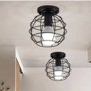 Axyaa Retro Iron Ceiling light for Living Room Bar Loft, Black Cage Fixture