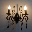 Axyaa Double-Headed Metal Crystal Wall Lamp with E14 Candle Light
