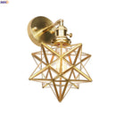 Axyaa Vintage Copper Wall Lamp Star Glass LED Wall Lights Fixtures