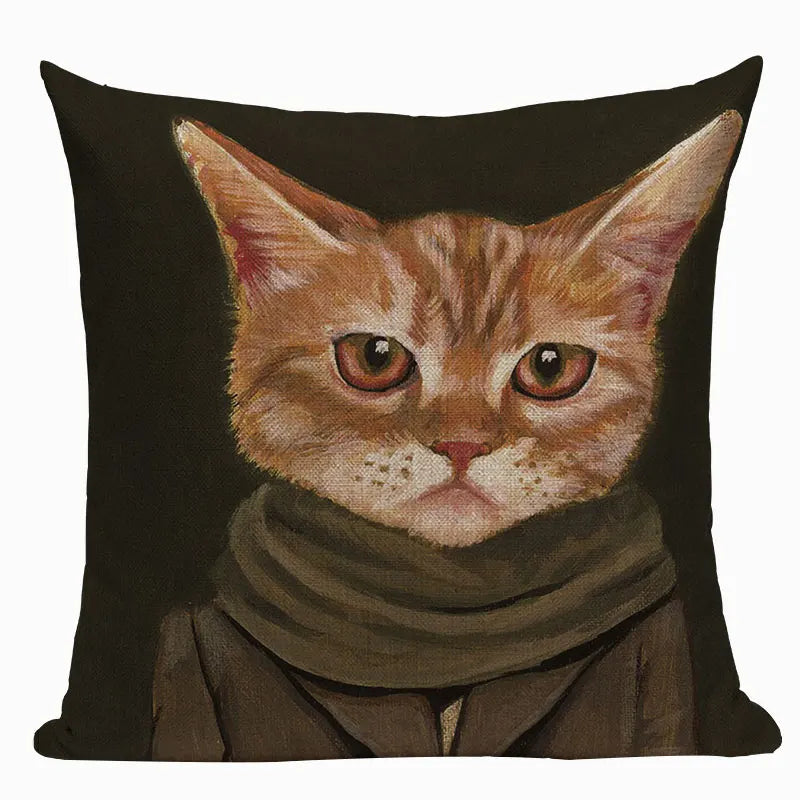 Axyaa Meow Star Cat Cushion Cover 45x45cm - Cute Cartoon Animal Design