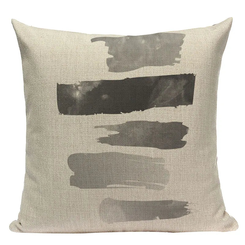 Axyaa Striped Geometric Cushion Cover 45x45cm in Black, Blue