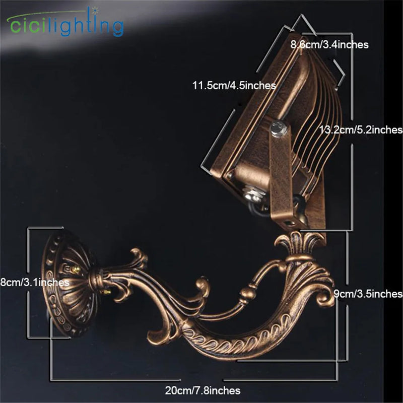 Axyaa 10W LED Outdoor Flood Light Vintage Wall Washer for Garden Store