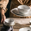 Axya Nordic Ceramics Dinner Set - Irregular Shape, 2-4 Person Tableware, Dishes Plate