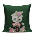 Colorful Cat Fashion Show Cushion Cover - Axyaa Home Decor