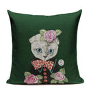 Colorful Cat Fashion Show Cushion Cover - Axyaa Home Decor