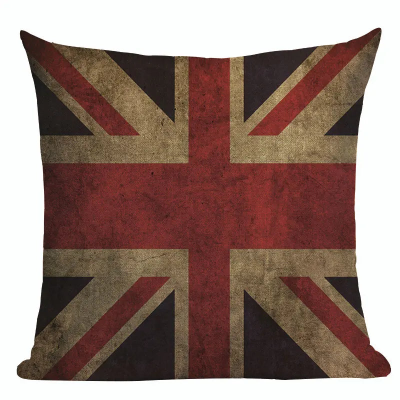 Axyaa Union Jack American Flag Throw Pillow Cases, 45x45cm, Top King Size Bed Print