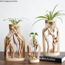 Axya Handcrafted Wooden Vase for Glass Floral Hydroponic Container