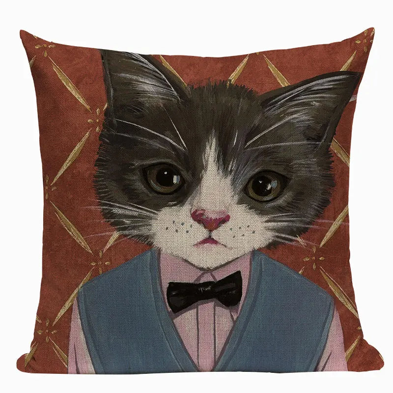 Axyaa Meow Star Cat Cushion Cover 45x45cm - Cute Cartoon Animal Design