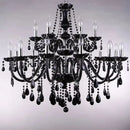 Axyaa Black Crystal Chandelier: Luxury Candle Lamp for Stylish Living Rooms & Bedrooms
