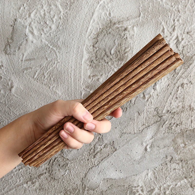 Axya Natural Wooden Chopsticks 10 Pairs Set for Home and Restaurant
