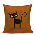 Axyaa Hand Painted Cat Eyes Linen Pillow Cover, Nordic Style, Black White Pattern