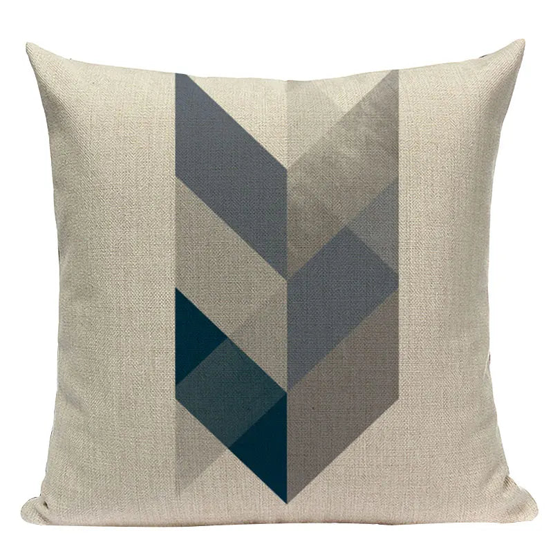 Axyaa Farmhouse Geometric Cushion Covers in Green and White