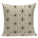 Axyaa Geometric Linen Cushion Cover 45x45cm - High Quality Decor Pillow