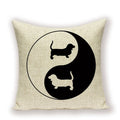 Dachshund Linen Pillow Cover for Sofa Decor Axyaa Home Decorative Cushion Case