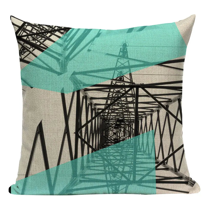 Geometric Meditation Decorative Throw Pillow Cover Axyaa Black White Linen Square Case
