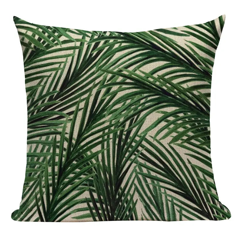 Axyaa Tree Green Cushion Cover: Green Decorative Flower Sofa Car Pillow