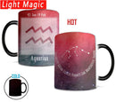Axyaa Aquarius Constellations Ceramic Coffee Mug: Heat Sensitive Color Changing Magic Tea Cup