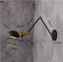 Axyaa Loft Industrial Wall Light Black Swing Arm Vintage LED Edison Wall Lamp