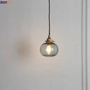 Axyaa Nordic Glass Ball Pendant Light - Copper Vintage Hanging Lamp for Home Lighting
