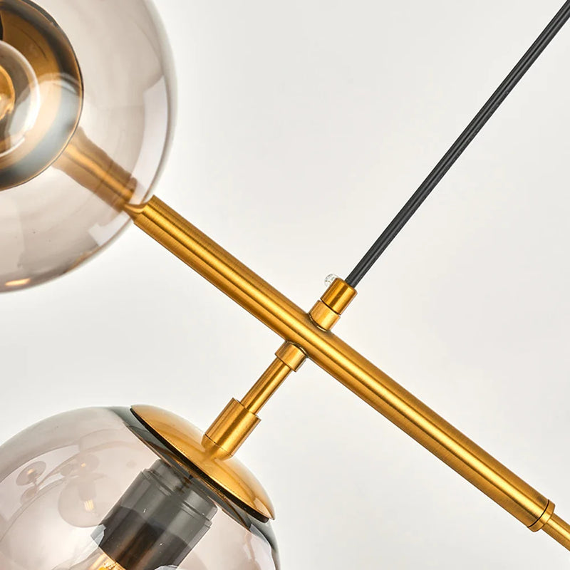 Axyaa Modern Nordic Glass Globe Chandelier - Industrial Edison E27 Handing Lamp Lighting