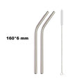 Axyaa Stainless Steel Colorful Bent Straws Set with Cleaner Brush