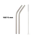Axyaa Stainless Steel Colorful Bent Straws Set with Cleaner Brush