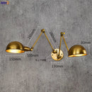Axyaa Vintage Swing Arm Wall Light - 2 Heads, Retro Industrial Sconce Fixture