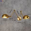 Axyaa Vintage Industrial Swing Arm Wall Light with 2 Heads in Antique Retro Style