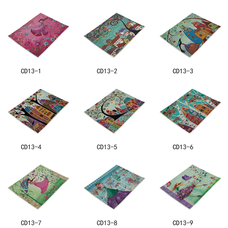 Axyaa Nordic Flower Placemats Set of 4