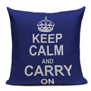 Axyaa Crown Design Cotton Linen Blended Cushion Cover - King Queen Letter Pillowcase