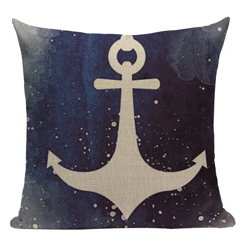 Nautical Anchor Velvet Throw Pillows for Home & Car Decor by Axyaa