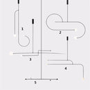 Axyaa Modern Iron Geometric LED Chandelier for Bedroom Living Room Restaurant