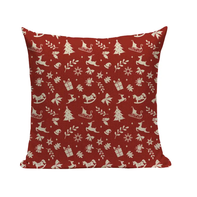 Axyaa Christmas Cushion Cover: Festive Square Pillow Case for Home Xmas Ambience