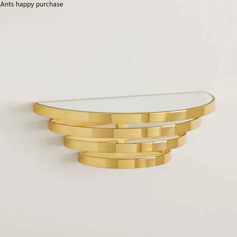 Axya Gold Glass Mirror Wall Shelf Nordic Style Creative Decoration