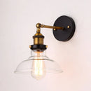 Axyaa Vintage Industrial Edison Copper Wall Lamp, Clear Glass Lampshade, 110V 220V Bedroom Lighting