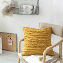 Axyaa Floral Tassel Cushion Cover in Yellow Ivory Grey Cotton, 45x45cm