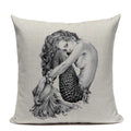 Axyaa Mermaid Pillowcase Ocean Style Cushion Cover 45x45cm Square Home Decor