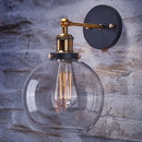 Industrial Retro Wall Sconce by Axyaa with Glass Lampshade, Vintage Loft Fixtures