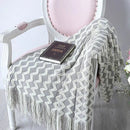 Axyaa Grey Yellow Black Zigzag Knitted Throw Blanket 120x230cm
