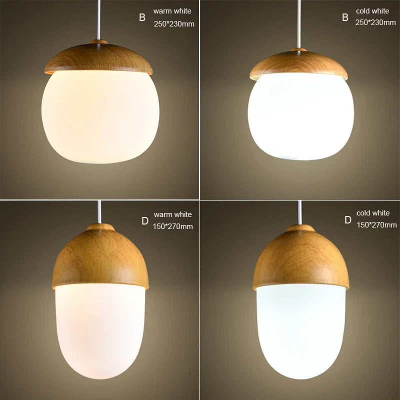 Axyaa Nordic Nuts Pendant Lamp with Imitation Wood Design
