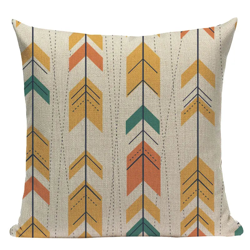 Axyaa Geometric Linen Cushion Cover Multicolour Decorative Pillow for Home Sofa
