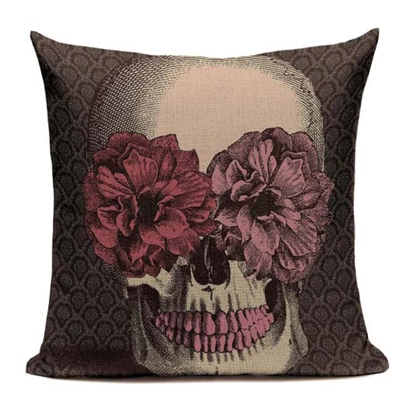 Axyaa Mexican Skull Cushion Covers: High-Quality Black Throw Pillow Cases