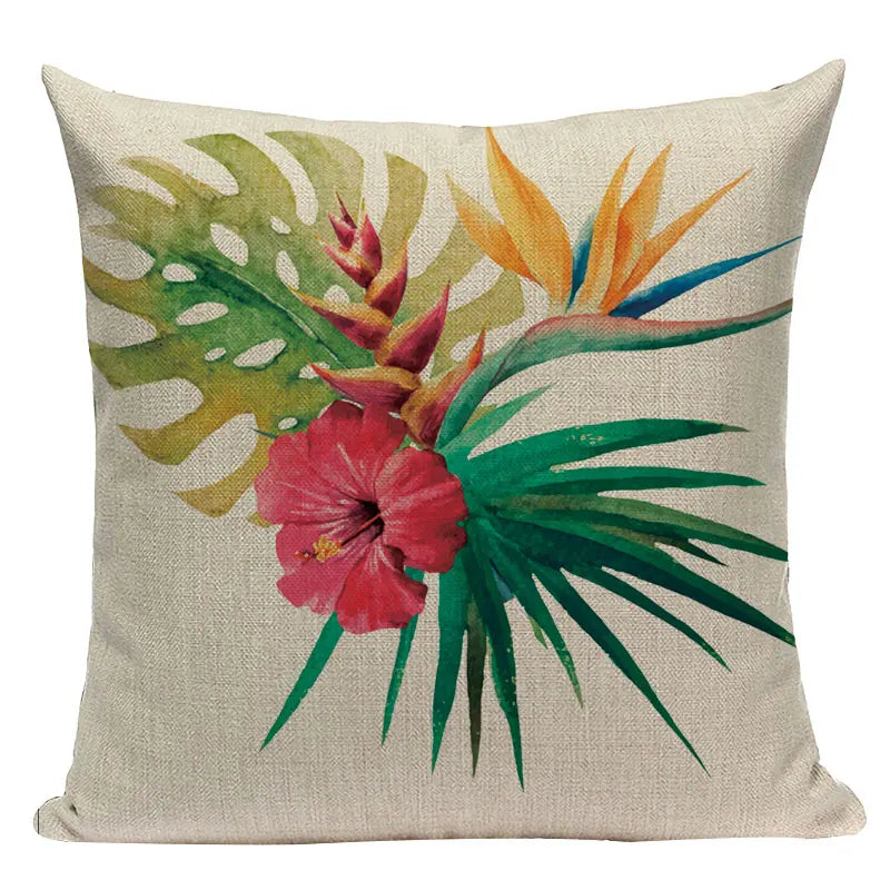 Axyaa Boho Kilim Leaf Cushion Cover - Retro Middle Eastern Style Home Decor