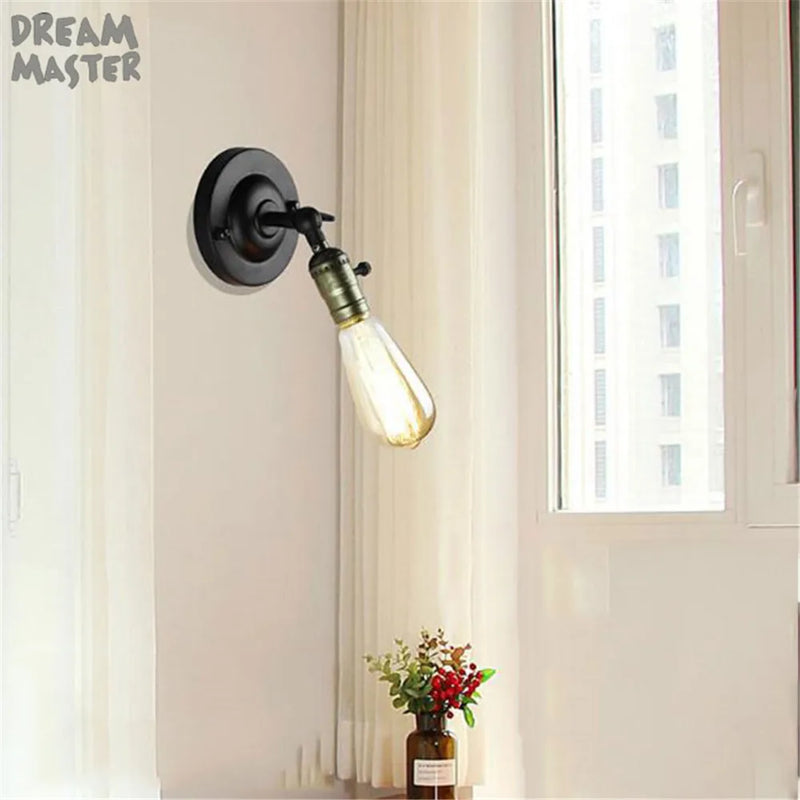 Axyaa Industrial Mini Wall Light with On/Off Switch - Retro Adjustable Sconces