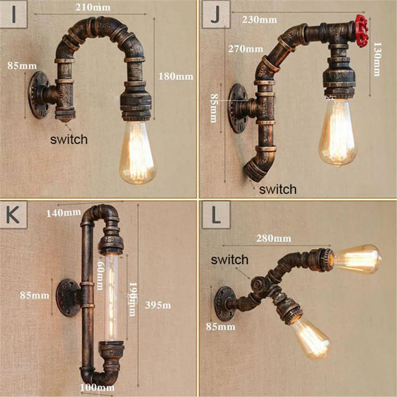 Axyaa Industrial Edison Bulb Wall Sconces for Home Lighting