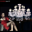 Axyaa LED Crystal Chandelier with 18 Arms for Bright Living Room Lighting