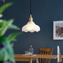 Axyaa Nordic Copper LED Pendant Light with White Glass - Vintage Hanging Lamp
