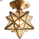 Axyaa Vintage Star Glass Ceiling Lamp LED Light Fixture for Kitchen Balcony Hallway