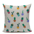 Axyaa Yellow Cactus Watercolor Cushion Cover Farmhouse Decor Pillowcase